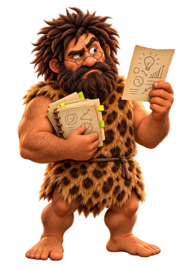 AI Visibility Studio caveman mascot