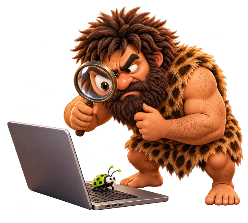 AI Visibility Studio caveman mascot