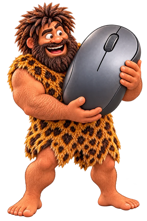 AI Visibility Studio caveman mascot
